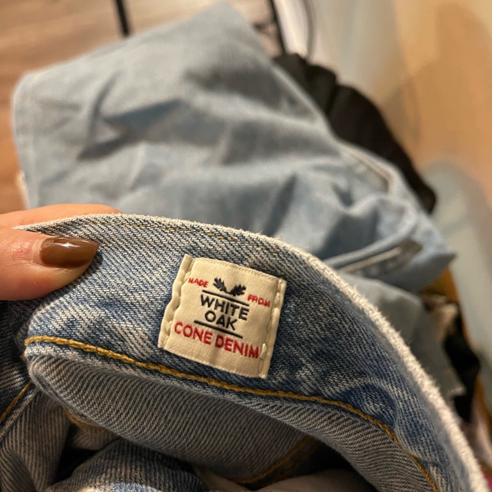 Levis 501s white oak cone denim